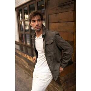 NEW MAURITIUS sedro rf leather jacket in khaki